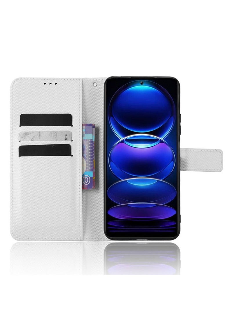 Generic Xiaomi Poco X5 Pro/ Redmi Note 12 Pro 5G Phone Case Cover 6.67" Screen Premium PU Leather Back Cover Business Design Full Protecor Accseeories for Xiaomi Poco X5 Pro 5G (white)  - Image 3