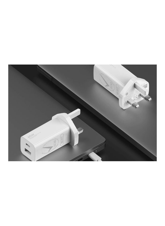 Xiaomi 65W GaN Charger Type-A And Type-C White - Image 3