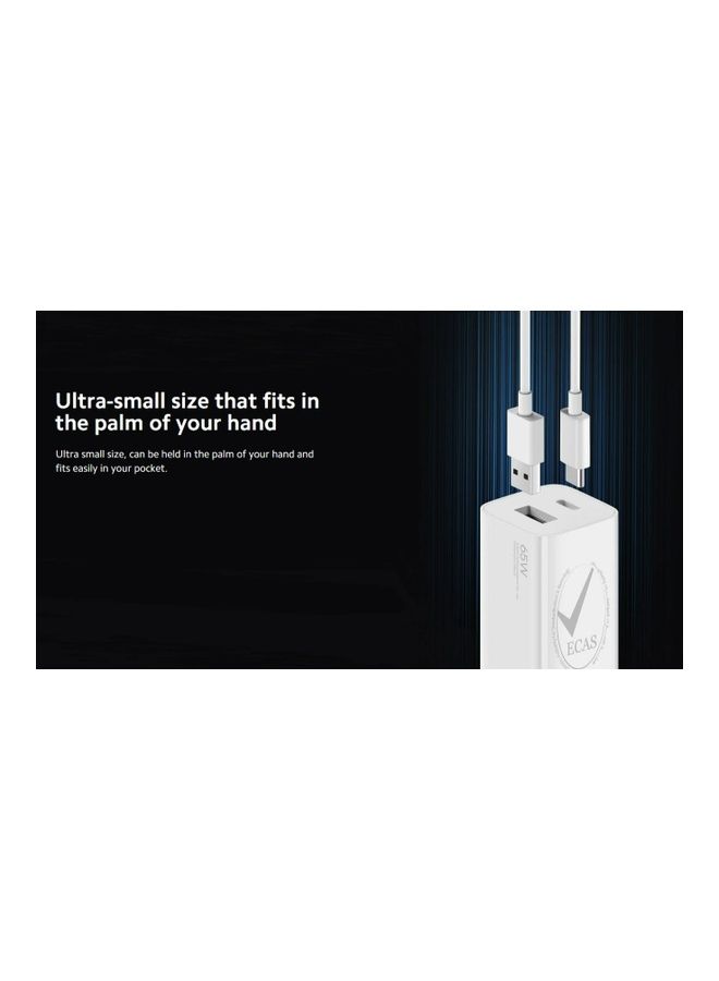 Xiaomi 65W GaN Charger Type-A And Type-C White - Image 2