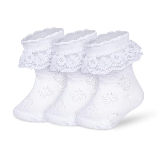 Supersox Frill Ankle Length Socks for Babies | Durable & Breathable Combed Cotton | Extra Soft, Anti-Odor & Moisture Absorbent | Pack of 3 - Image 1