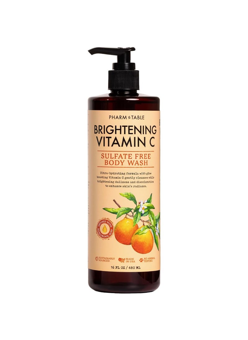 Pharm to Table - Brightening Vitamin C Body Wash for Women and Men  Brightens and Nourishes the Skin Sulfate Free 100 Cruelty Free 480ml - Image 1