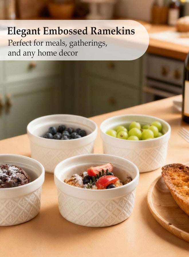 MISSYSSIM 16 oz Creme Brulee Ramekins Oven Safe, Small Souffle Ramekin with lid, Mini Porcelain Ramekins Set with Covers, Small Ceramic Baking Dish Set of 4 - Image 2
