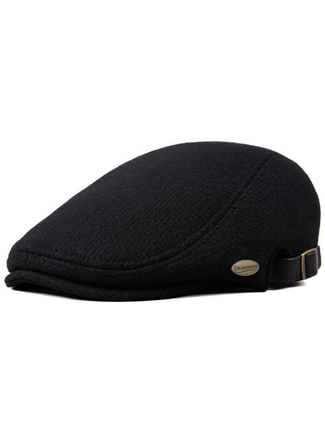 Denssyne Men's Winter Beret Hat Fleece Lined Thickened Outdoor Cold-resistant Warm Duckbill Cap High-quality Elderly Hat - Image 2