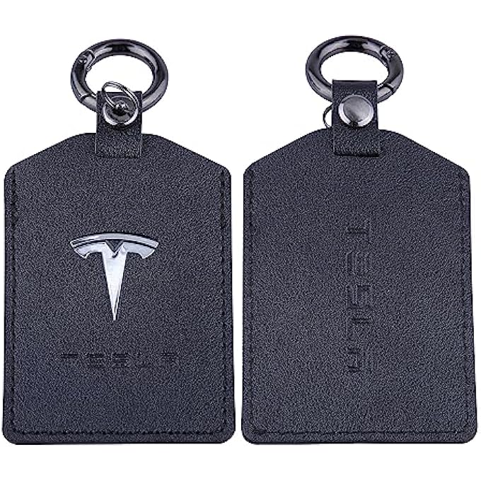 TESLA CARD CASE KEY HOLDER KEY PROTECTIVE CARD WITH KEY CHAIN FOR MODEL Y/3/S ACCESSORIES (BLACK) - Image 5