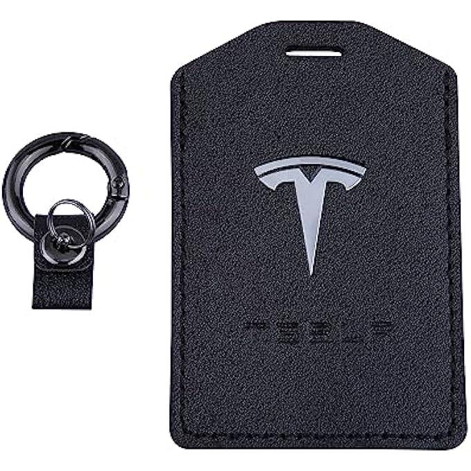 TESLA CARD CASE KEY HOLDER KEY PROTECTIVE CARD WITH KEY CHAIN FOR MODEL Y/3/S ACCESSORIES (BLACK) - Image 2