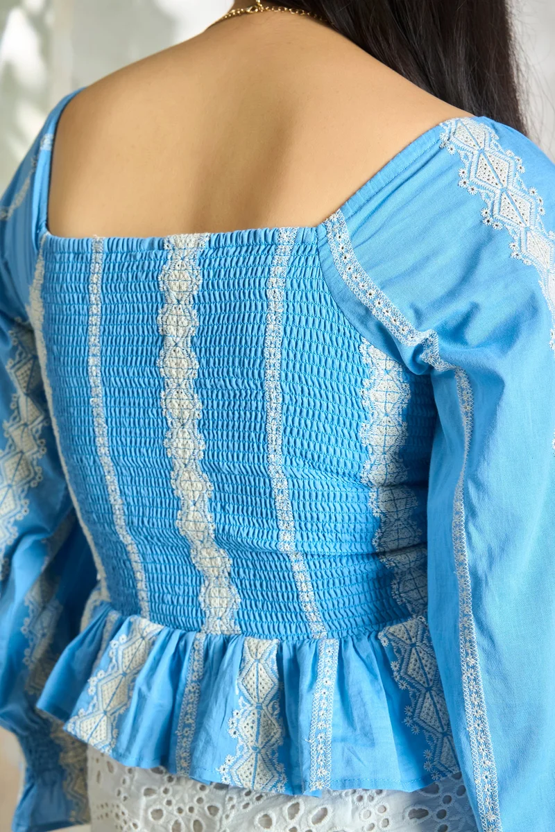 Virgio Cotton Peplum Daywear Tops for Women