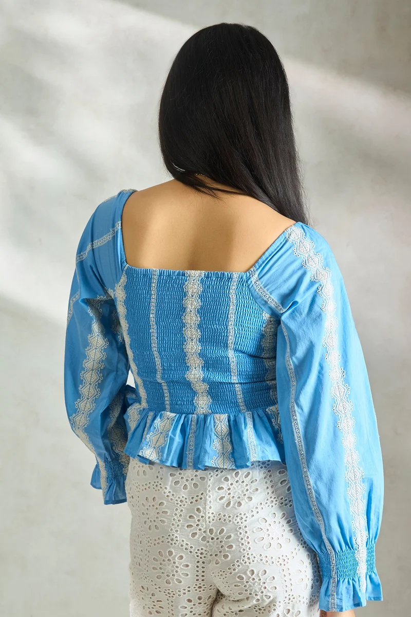 Virgio Cotton Peplum Daywear Tops for Women