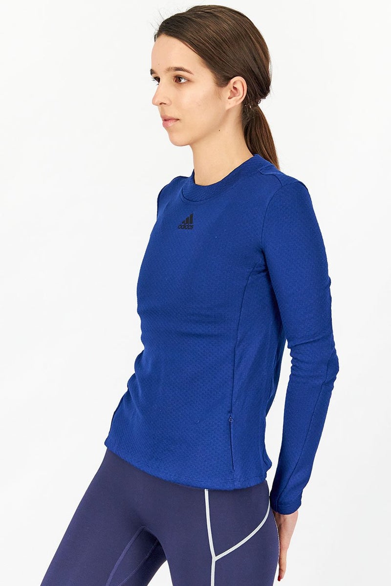 Adidas Women Sportswear Fit Long Sleeve Training Tops, Navy - Image 4