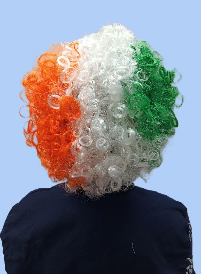 BookMyCostume Tricolor Curly Hair Wig - Unisex Adult & Kids Fancy Dress Patriotic Accessory - Image 4