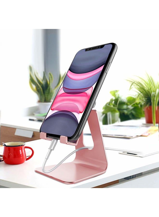 CreaDream Adjustable Cell Phone Stand, Phone Stand, Cradle, Dock, Holder, Aluminum Desktop Stand Compatible with Phone 16 15 14 13 12 11 Pro Max Plus SE, Accessories Desk, All Mobile Phones-Rose Gold - Image 2