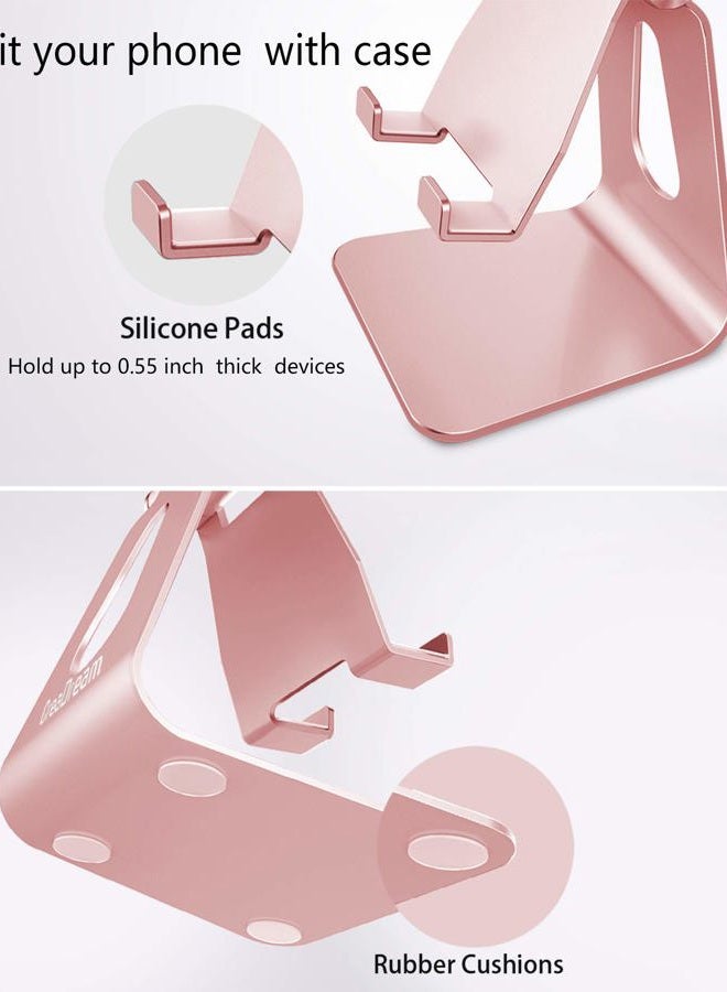 CreaDream Adjustable Cell Phone Stand, Phone Stand, Cradle, Dock, Holder, Aluminum Desktop Stand Compatible with Phone 16 15 14 13 12 11 Pro Max Plus SE, Accessories Desk, All Mobile Phones-Rose Gold - Image 5