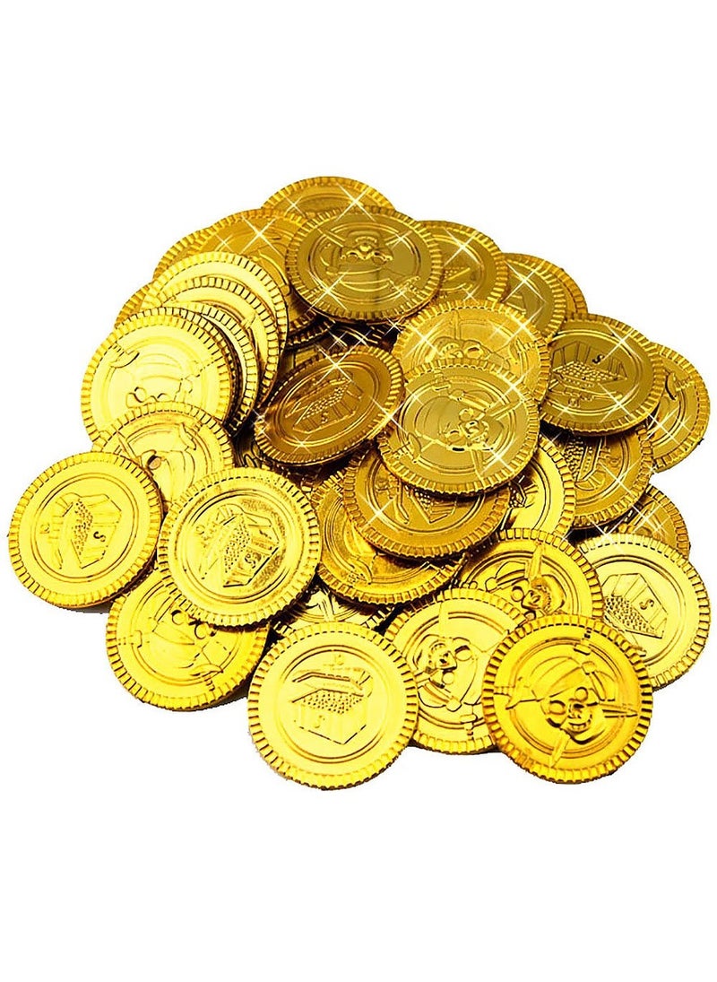 Unique Gold Coins Pirate Plastic 3cm 144-Pack Treasure