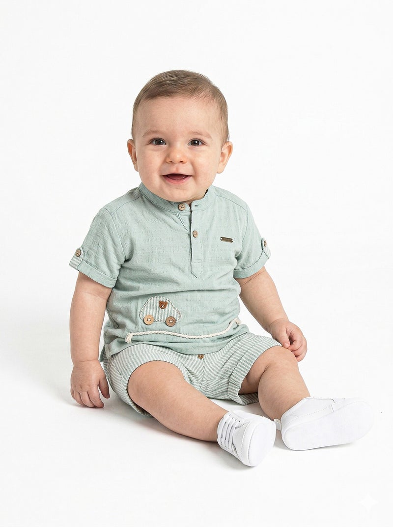 Hype Boys' two-piece summer set (T-shirt + shorts) from 3 to 12 months 1526 - Image 2