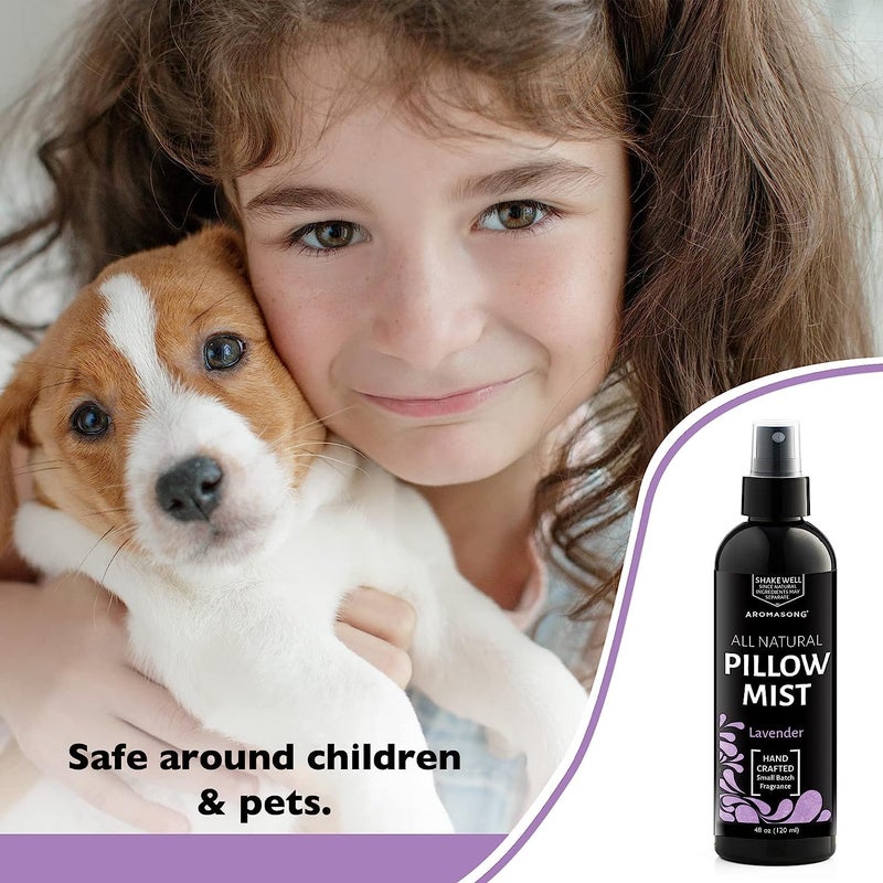 Aromasong Lavender Pillow Spray for Sleeping - All Natural Calming Linen & Bedtime Sleep Mist for Deep Sleep - Pillow Spray Aromatherapy with Botanical Essential Oils for Relaxing Stress - Image 1