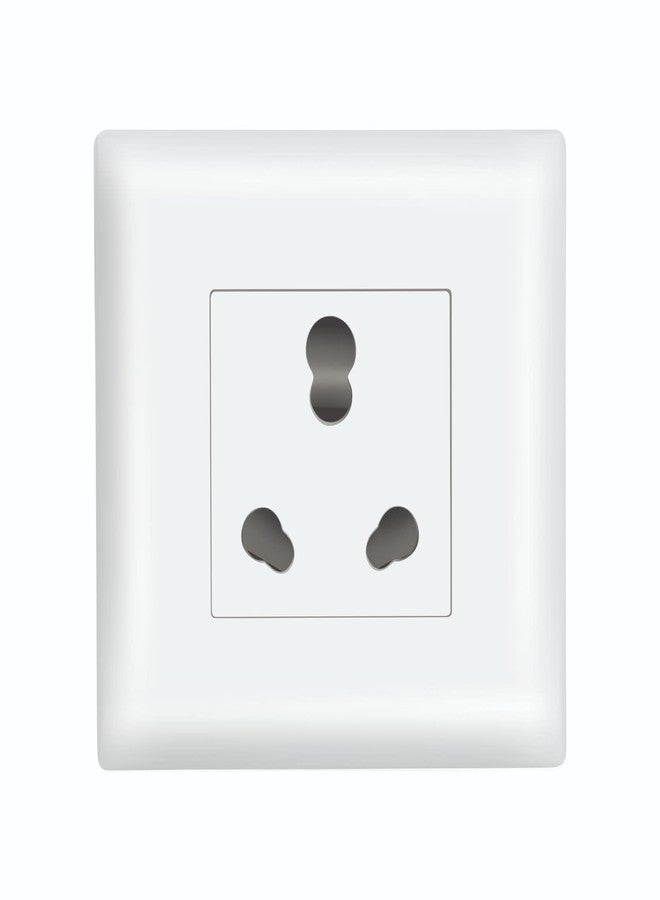 Wipro Northwest (Venia) Switch Combo of 2M Plate + 16A 3Pin Socket- White (Kit 4)