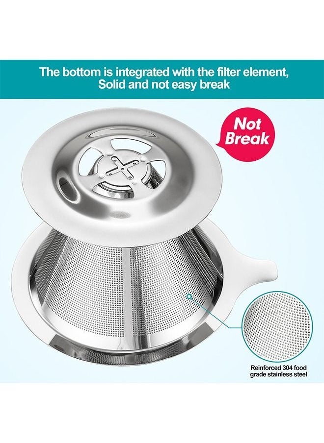 Stainless Steel Paperless Reusable Coffee Filter, Single Cup Coffee Maker 1-4 Cup With Non-slip Cup Stand - Image 4