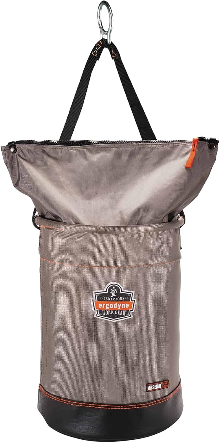Ergodyne Ergodyne Arsenal 5973 Large Nylon Hoist Bucket Tool Bag  DRings Zipper Top Gray  - Image 1