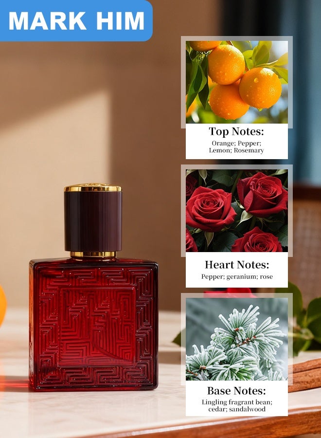 مارك له مجموعة هدايا عطور فاخرة للرجال، 3 قطع أو دو برفيوم (3 × 30 مل)، مجموعة هدايا عطور فاخرة، عطر يدوم طويلاً، حمضيات وأعشاب وزهور - Image 4