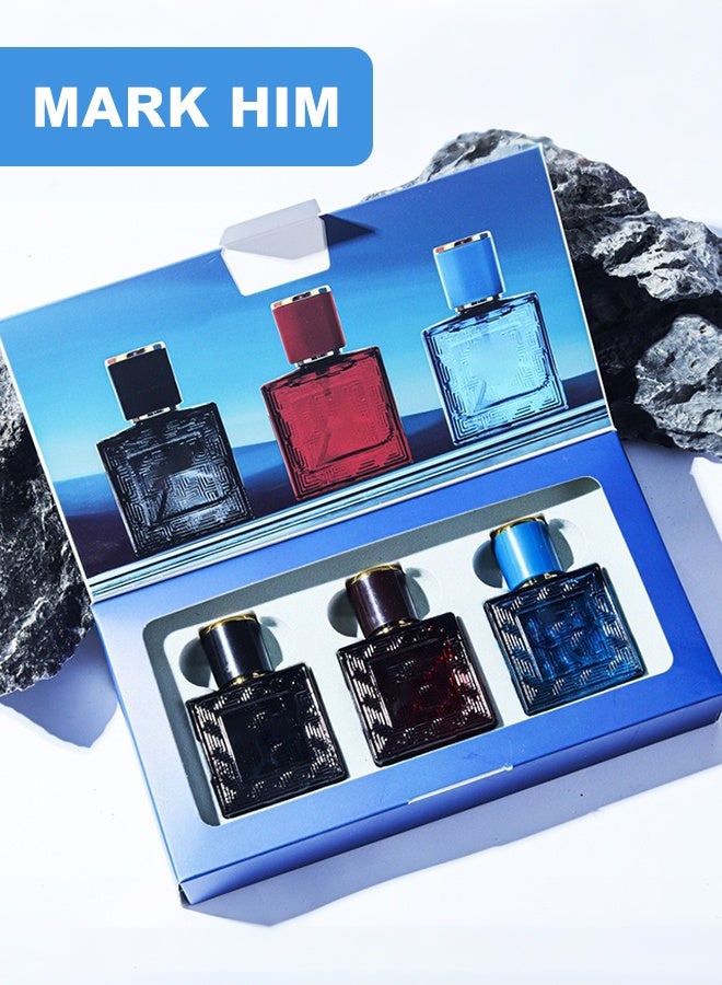 مارك له مجموعة هدايا عطور فاخرة للرجال، 3 قطع أو دو برفيوم (3 × 30 مل)، مجموعة هدايا عطور فاخرة، عطر يدوم طويلاً، حمضيات وأعشاب وزهور - Image 1