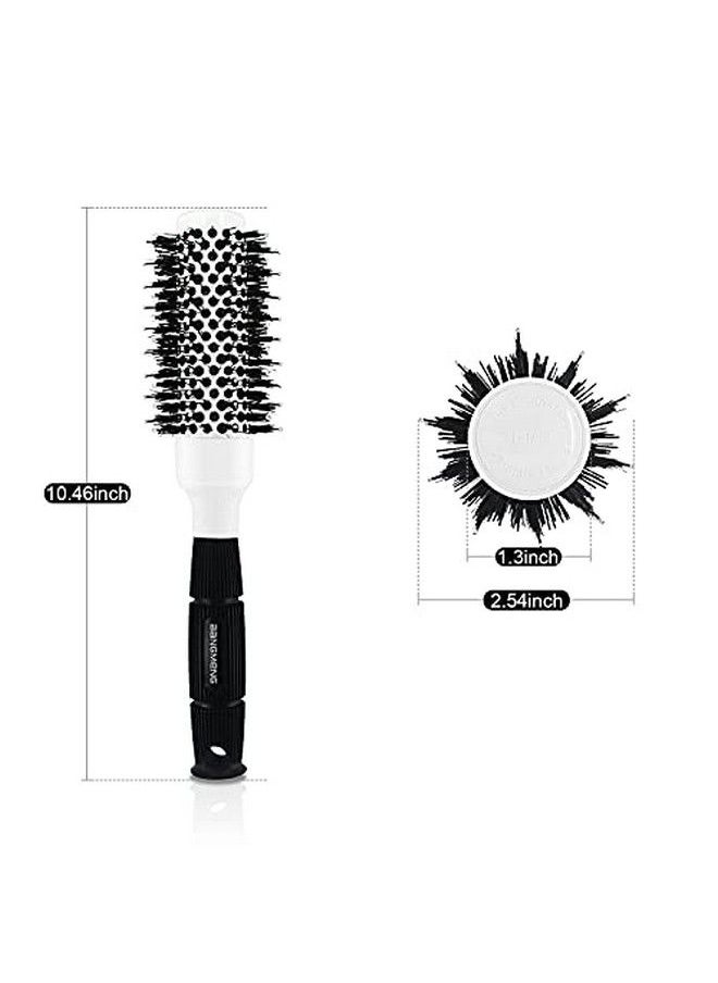 BANGMENG Round Brush For Blow Drying Nano Tech Thermal Ceramic Ionic Ball Tip Round Barrel Hair Brushes For Styling 2 Clips And 1 Comb Included (2.54 Inch With Bristles & Barrel 1.3 Inch)…  - Image 4