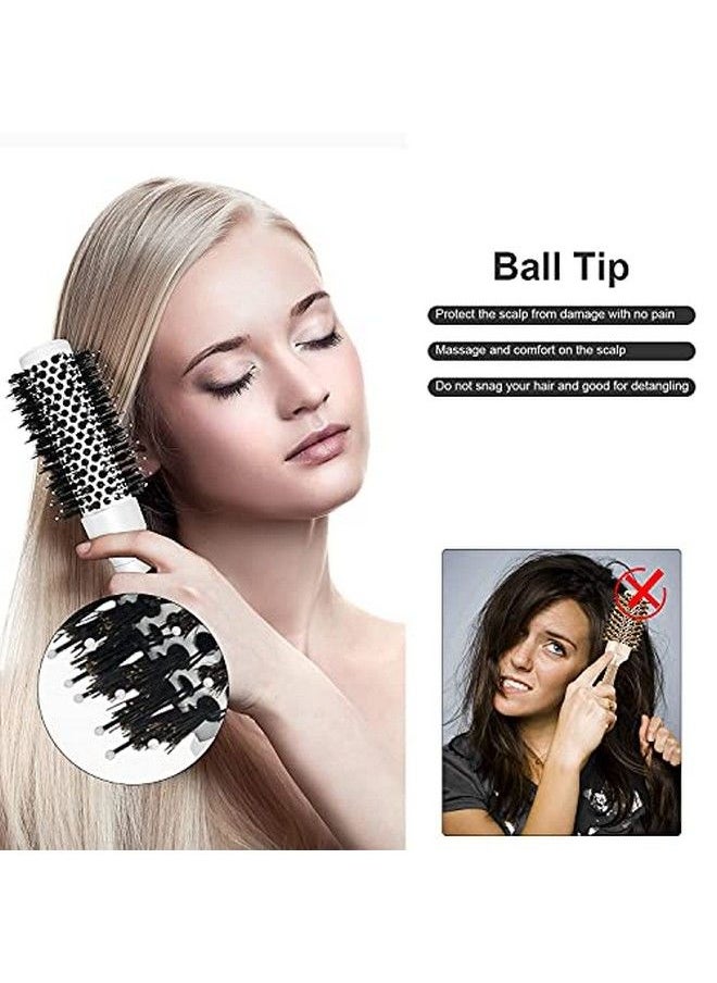BANGMENG - Round Brush For Blow Drying Nano Tech Thermal Ceramic Ionic Ball Tip Round Barrel Hair Brushes For Styling 2 Clips And 1 Comb Included (2.54 Inch With Bristles & Barrel 1.3 Inch)… - Image 1
