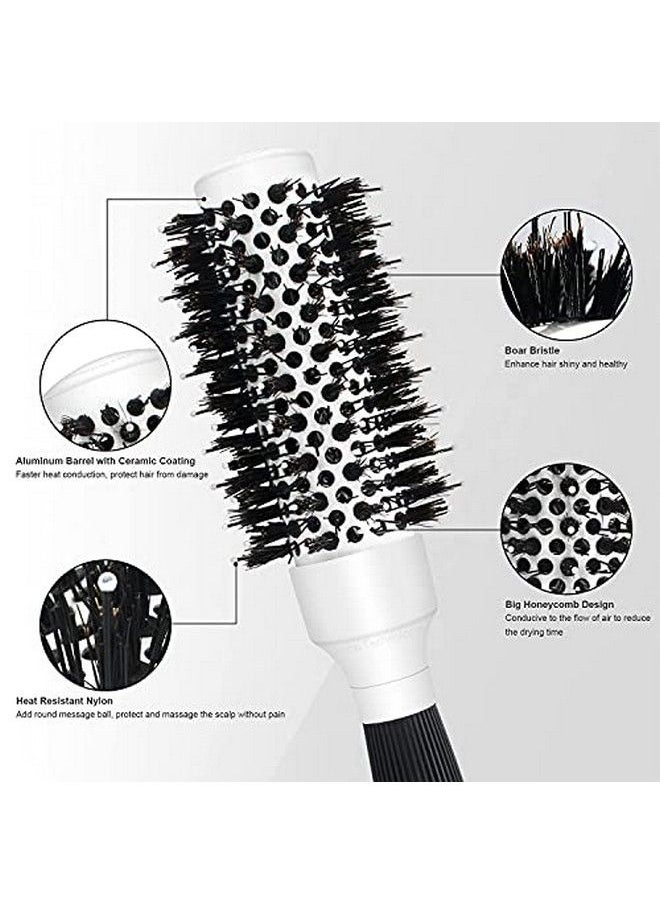 BANGMENG Round Brush For Blow Drying Nano Tech Thermal Ceramic Ionic Ball Tip Round Barrel Hair Brushes For Styling 2 Clips And 1 Comb Included (2.54 Inch With Bristles & Barrel 1.3 Inch)…  - Image 5