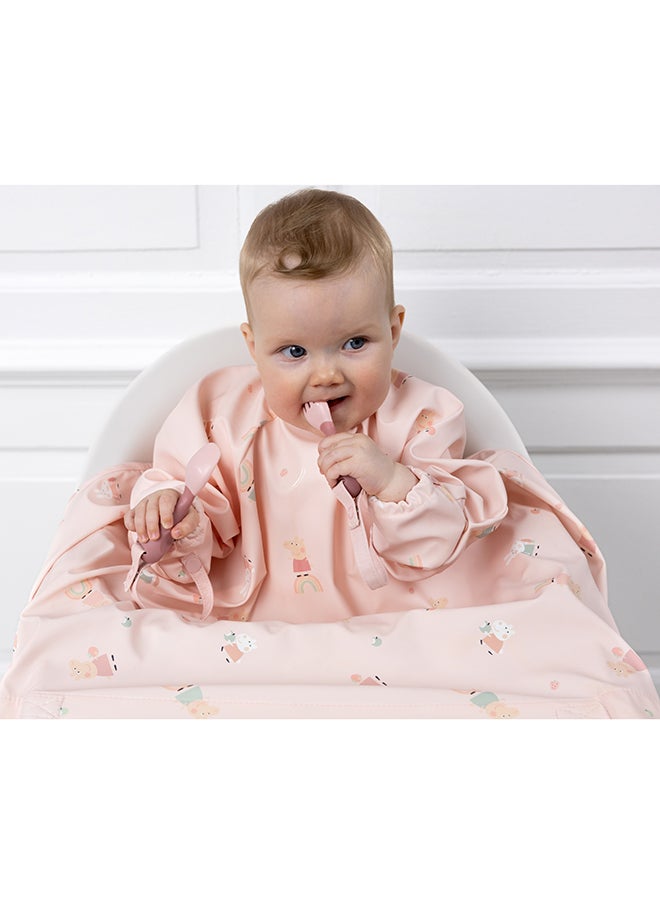 bibado - Handi Toddler Cutlery Set, Food Safe Baby Cutlery, Toddler Fork And Spoon Set, Toddler Eating Utensils For Babies 6 Months And Up, Also Attaches To Coverall Bib - Fawn - Image 1