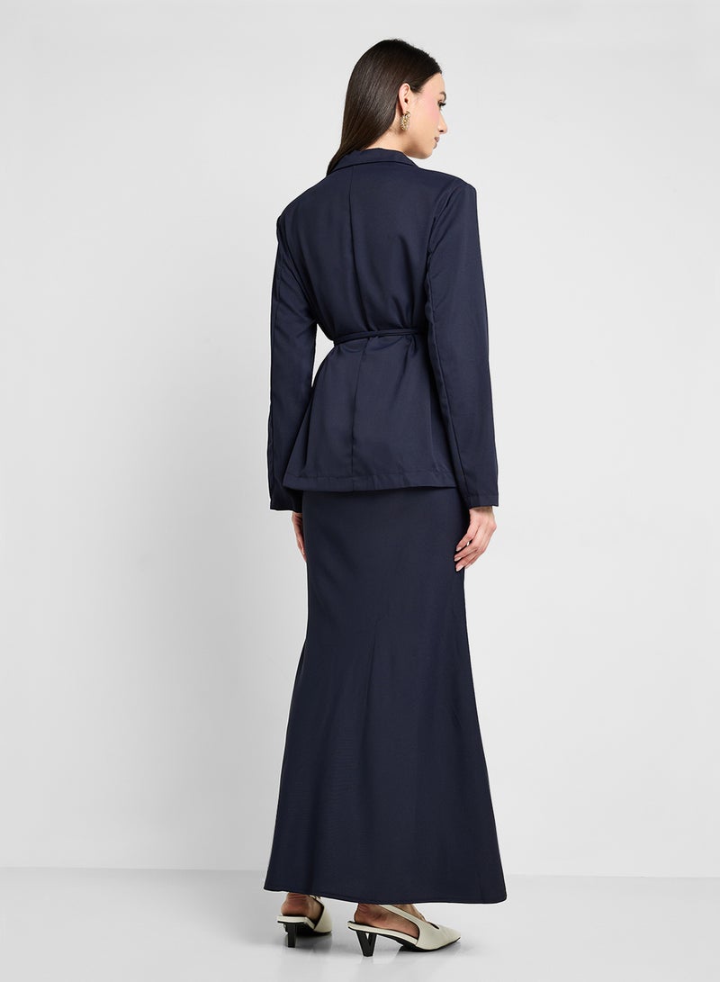 Khizana Self Tie Blazer & Skirt Set  - Image 2