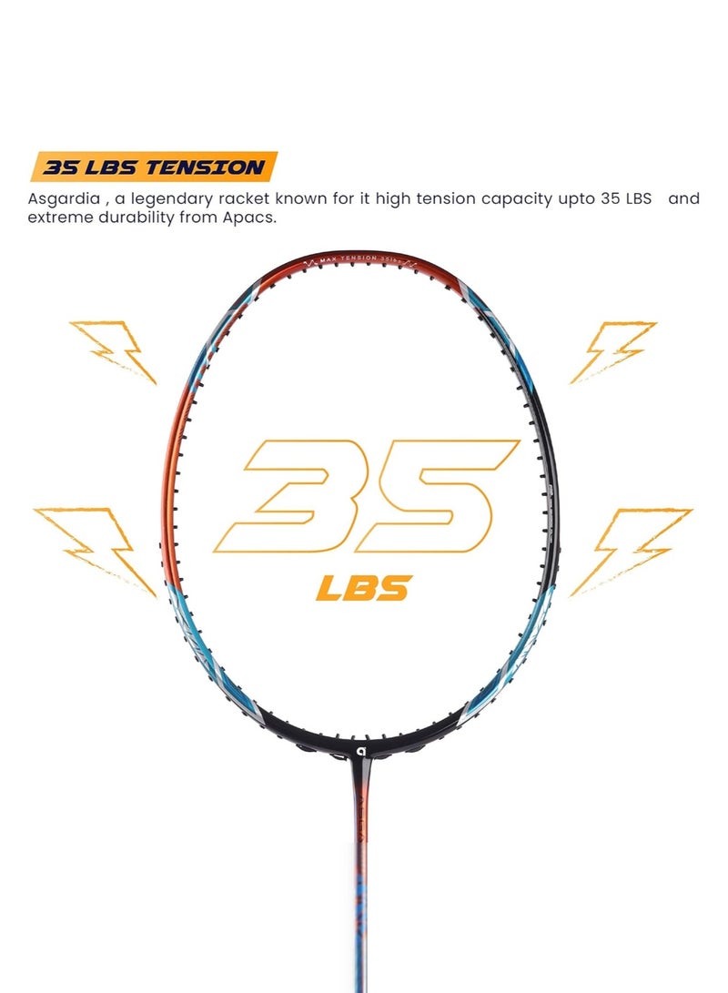 Apacs Asgardia Control Unstrung 73g Ultra Light Badminton Racket with Full Cover | 35LBS Tension | Japanese Graphite Frame | Hexagon Throat  - Image 3