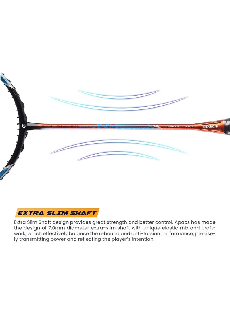 Apacs Asgardia Control Unstrung 73g Ultra Light Badminton Racket with Full Cover | 35LBS Tension | Japanese Graphite Frame | Hexagon Throat  - Image 4