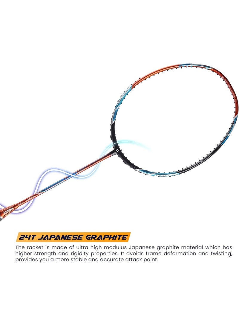 Apacs Asgardia Control Unstrung 73g Ultra Light Badminton Racket with Full Cover | 35LBS Tension | Japanese Graphite Frame | Hexagon Throat  - Image 5