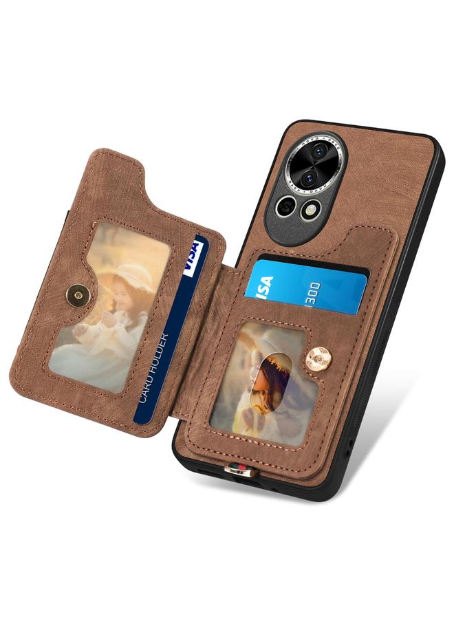 زبون جراب هاتف Huawei P60 Pro بتصميم كلاسيكي مع حلقة ومحفظة متعددة البطاقات - Image 3