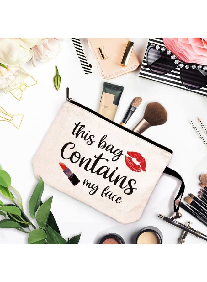 ZHANTUONE This Bag Contains My Face-Travel Make Up Pouch-The Best Friendship Gift to Friends-Friends Gifts for Women Birthday-Christmas Gift - Image 2