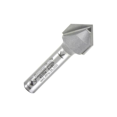 Amana Tool Amana 45704 V Groove 1/2" Diameter 1/4" Shank Router Bit - Image 1