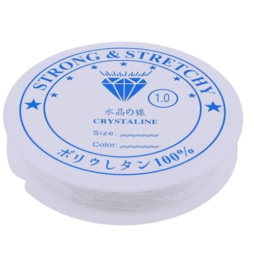 KRYTONE 10M Clear Stretchy Elastic Cord - 1.0mm Round Beading Thread for Bracelets, Necklaces, DIY Jewelry Making, Strong & Durable Spool for Crafting, Flexible String for Beads & Handmade Accessories - Image 1