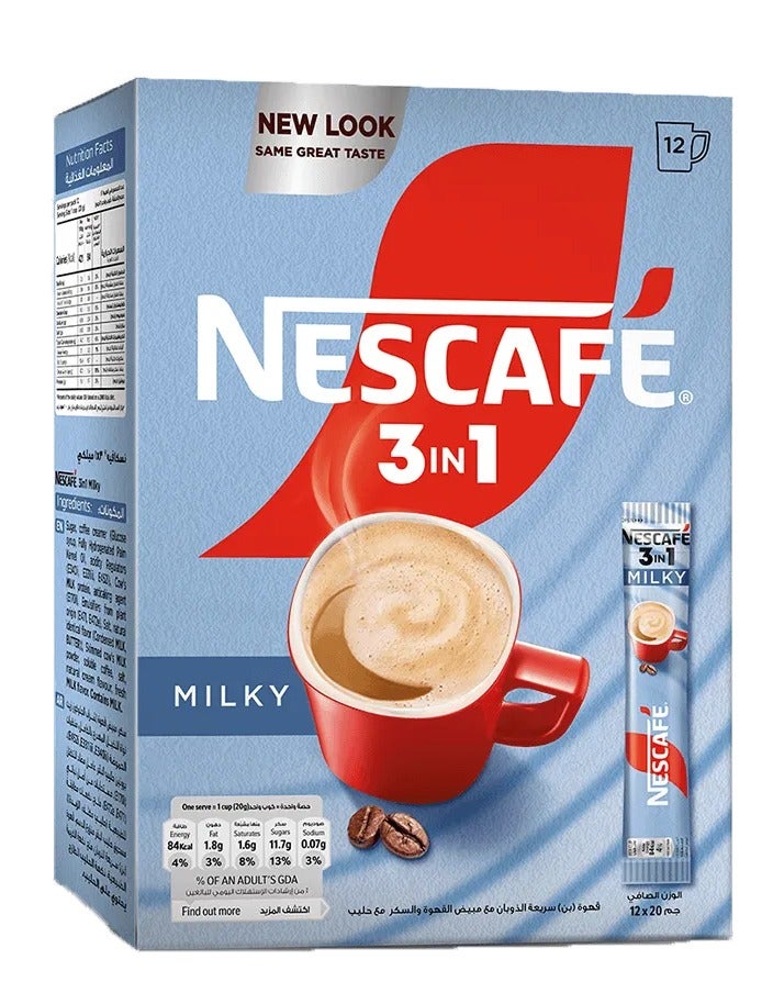 Nescafe 3in1 Milk - 12 sachet 20grams - Image 1