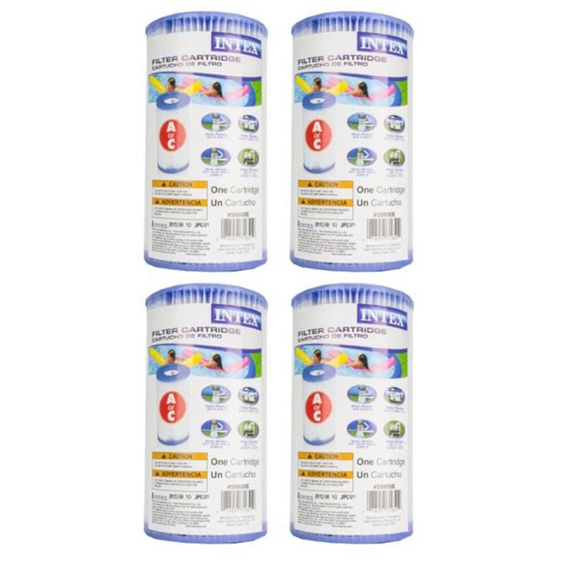 Intex 29000E 8" x 4.25" Type A Easy Set Above Ground Pool Replacement Filter Cartridge or Similar Brand Pool Pumps, (4 Pack) - Image 1
