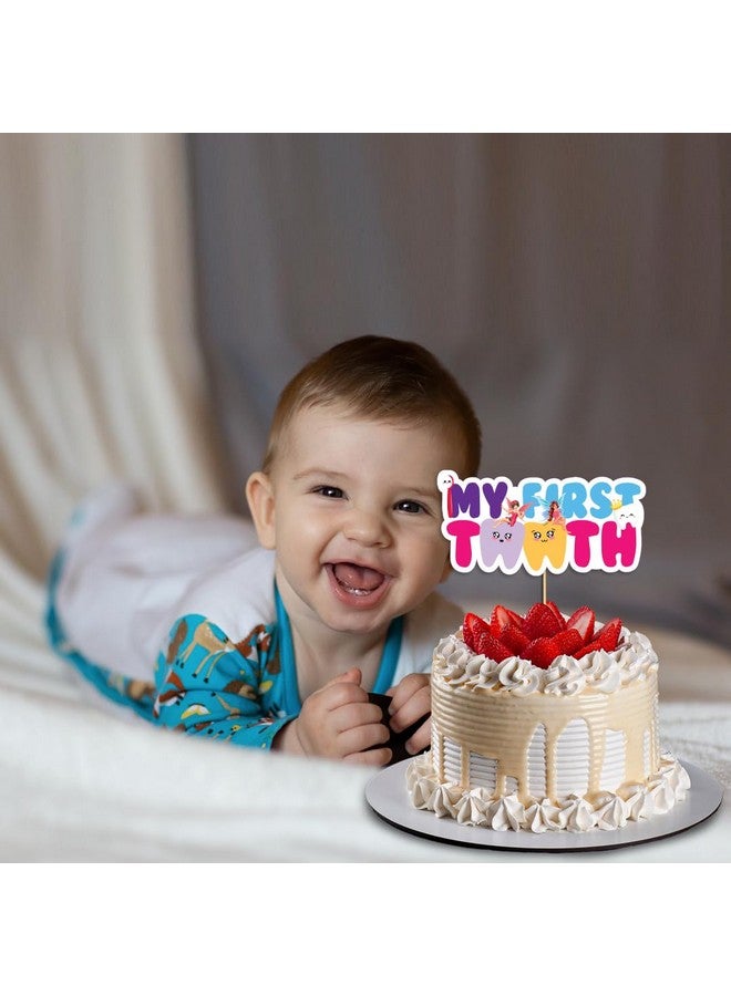 فيستيكو تزيين كعكة "سني الأول" من Festiko®، زينة لسن الطفل الأول، زينة لجلسة تصوير سنه الأول - Image 2