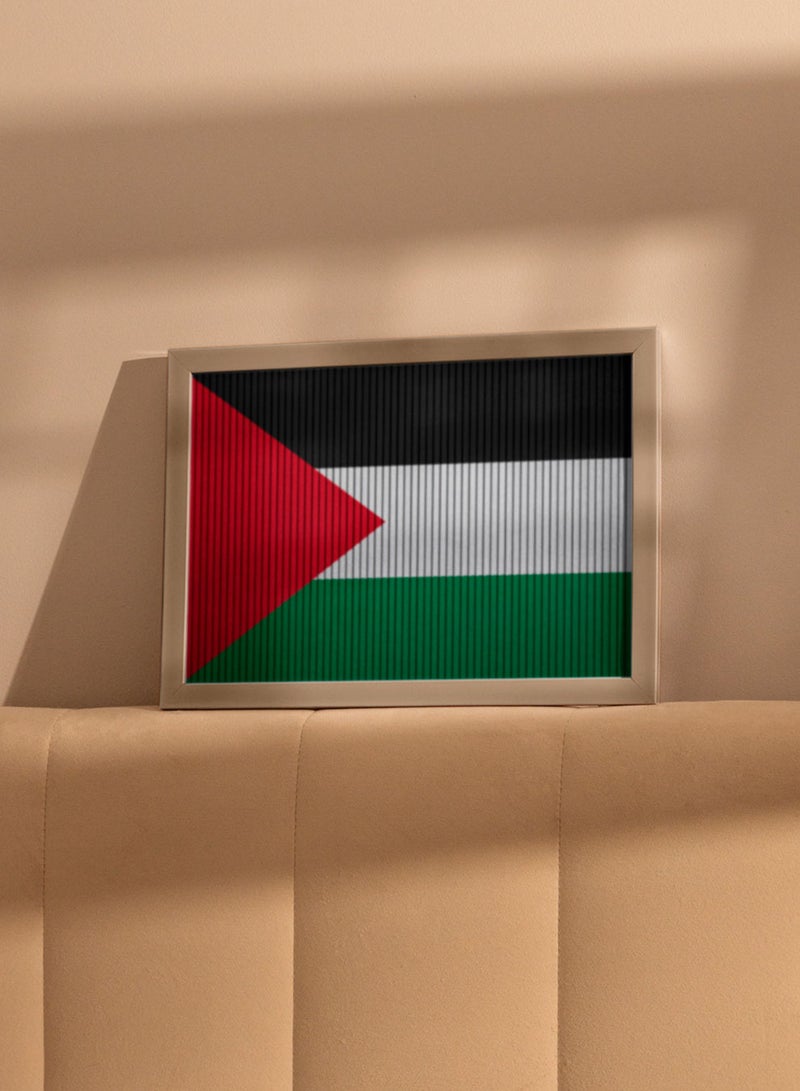 LOWHA Framed Wall Art with Palestine Flag Printed Painting Poster, For Home, Room, Office Decor - Image 1