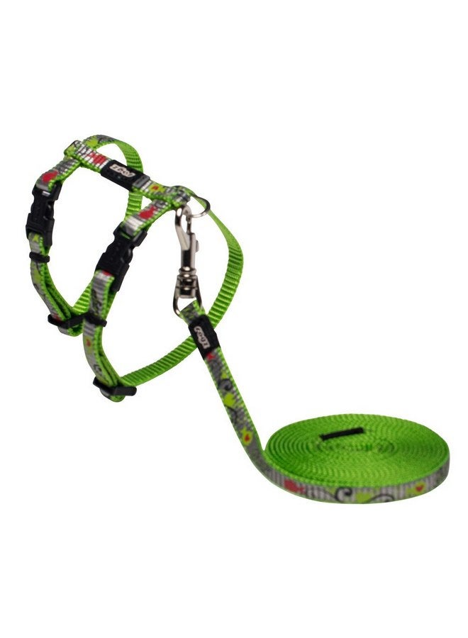 Rogz Catz ReflectoCat Lead and Harness, Extra Small, Lime