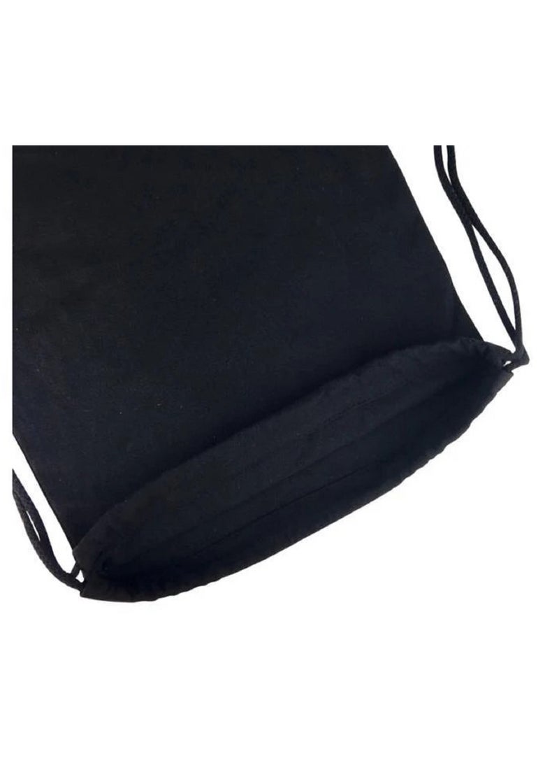 ALCOACH Women's and men's water-resistant drawstring sports backpack, black fabric backpack with drawstring, lightweight sports bag - Image 2
