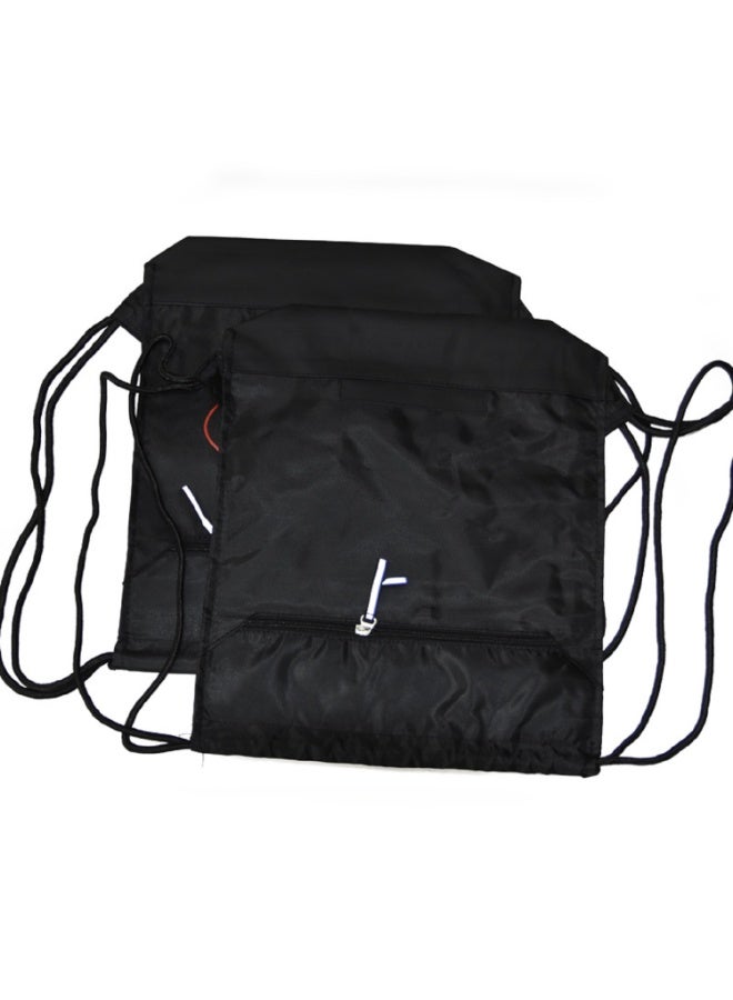 ALCOACH Women's and men's water-resistant drawstring sports backpack, black fabric backpack with drawstring, lightweight sports bag - Image 4