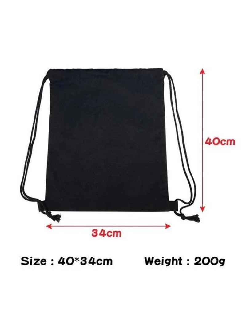 ALCOACH Women's and men's water-resistant drawstring sports backpack, black fabric backpack with drawstring, lightweight sports bag - Image 5