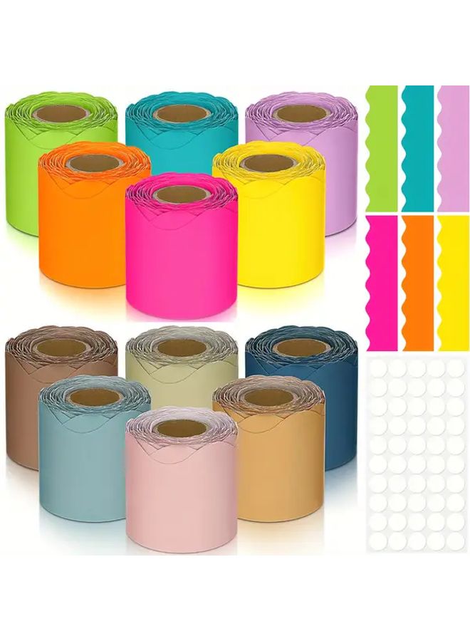 White Bulletin Board Border Roll 198 Feet with Double Sided Adhesive for Classroom Home Decor - Image 1