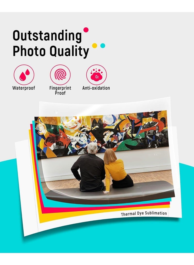 ليين طابعة صور Liene مقاس 4x6 بوصة، طابعة للهواتف مع 100 ورقة و3 خراطيش، طابعة صور ملونة كاملة، طابعة صور محمولة وفورية لهواتف iPhone وAndroid، طابعة حرارية بالتسامي اللوني، طابعة صور لاسلكية مع 100 ورقة - Image 2