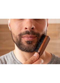 ZilberHaar ZilberHaar - Beard Care Kit for Men - 1 Regular Beard Brush + 1 Beard Balm + 1 Moisturizing Cream + 1 Beard Bib - Stiff Boar Bristles and Beech Wood - Supplied in a Velvet Bag  - Image 3