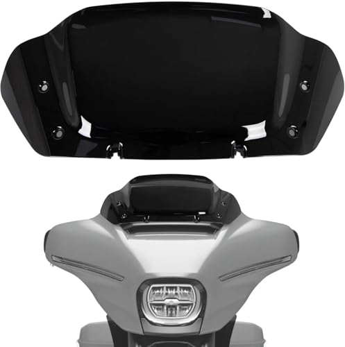 WYNMOTO Black 10" Wave Windshield Windscreen Wind Splitter Fit for Harley Davidson CVO Street Glide FLHXSE 2023 2024, Street Glide FLHX 2024-up (Black) - Image 1