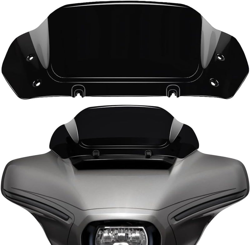 WYNMOTO Black 10" Wave Windshield Windscreen Wind Splitter Fit for Harley Davidson CVO Street Glide FLHXSE 2023 2024, Street Glide FLHX 2024-up (Black) - Image 2
