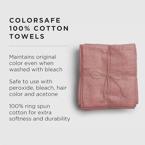 Fromm ColorSafe 100% Cotton Bleach Proof Salon Hair Towels for Hairstylists, Barbers, Spa, Gym in Terracotta, 16" by 29", 6 count Absorbent Stain Resistant Towels for Drying Curly, Long, Wavy Hair - Image 2