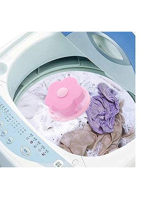 SYJBUH - SYJBUH Washing Machine Flower Ball Shape Floating Reusable Mesh lint Net Trap Filter Bag Hair Catcher Removal Debris Dirt Fur Pouch SET OF 3 - Image 1
